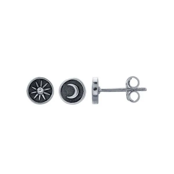 Sterling Silver Moon and Sun Stud Earrings Bluestone Jewelry Tahoe City, CA