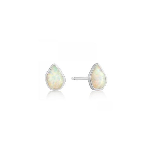 Silver Stud Earrings with Opals Bluestone Jewelry Tahoe City, CA