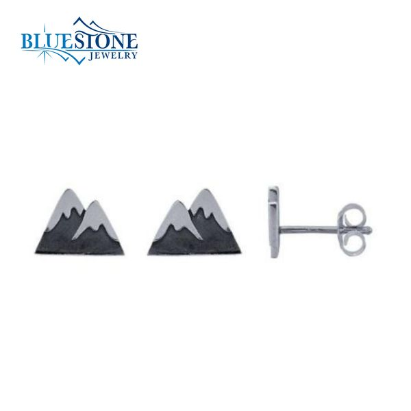 Sterling Silver Snow Capped Mountains Stud Earrings Image 3 Bluestone Jewelry Tahoe City, CA