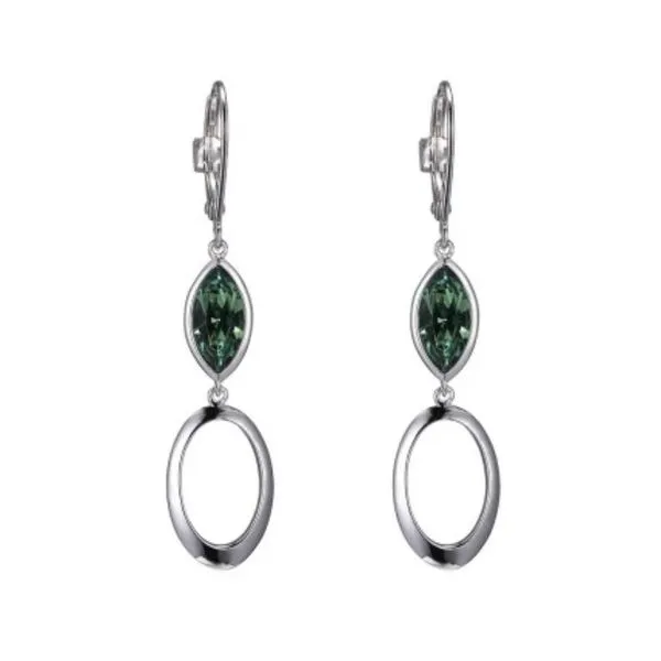 Silver Swarovski Erinite Earrings with and Rubies Bluestone Jewelry Tahoe City, CA