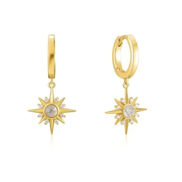 14kt Yellow Gold Plated Star Earrings with Labradorite Bluestone Jewelry Tahoe City, CA