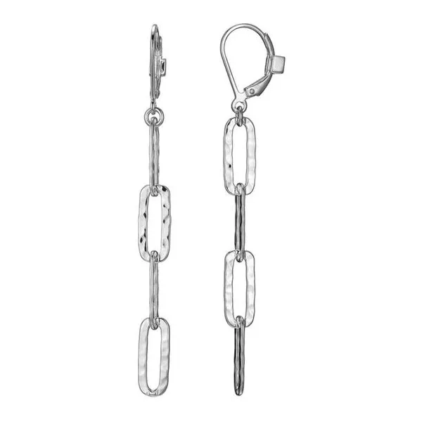 Sterling Silver Earrings made of Hammered Paperclip Chain Bluestone Jewelry Tahoe City, CA