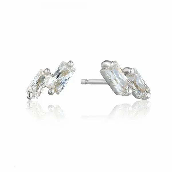 Sterling Silver Stud Earrings with Cubic Zirconias Bluestone Jewelry Tahoe City, CA