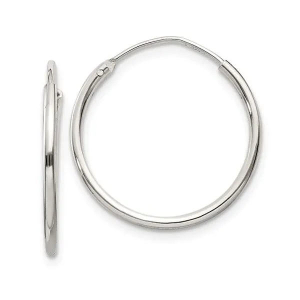 Sterling Silver 1.3mm Endless Hoop Earrings 19mm tall/wide Bluestone Jewelry Tahoe City, CA