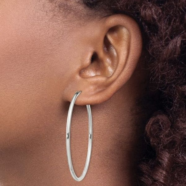 2mm Sterling Silver Endless Hoops. 50mm size Image 3 Bluestone Jewelry Tahoe City, CA