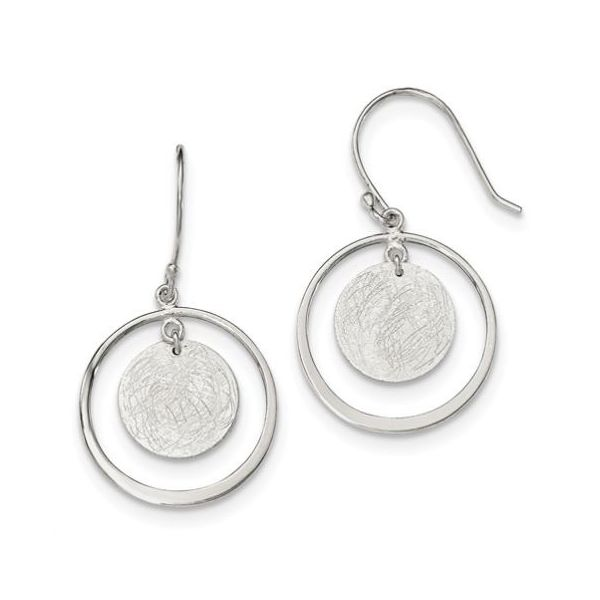 Sterling Silver Polish/Brushed Circles Dangle Earrings. Meas, Bluestone  Jewelry