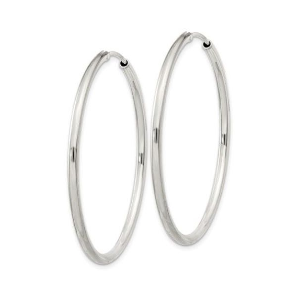 Sterling Silver Hoop Earrings - 41mm x 41mm x 2mm Image 2 Bluestone Jewelry Tahoe City, CA