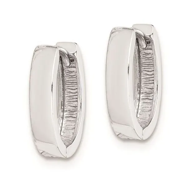 Sterling Silver with Rhodium Plating Huggie Earrings Image 2 Bluestone Jewelry Tahoe City, CA
