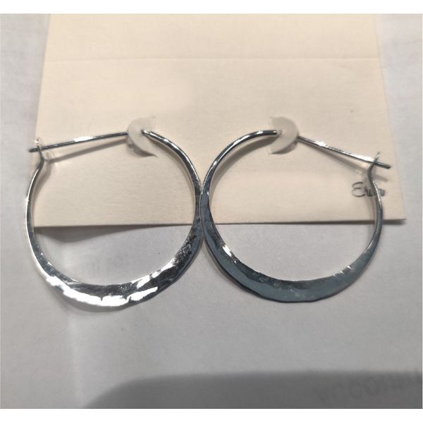 Sterling Silver Small Hoops with Hammered Finish Bluestone Jewelry Tahoe City, CA