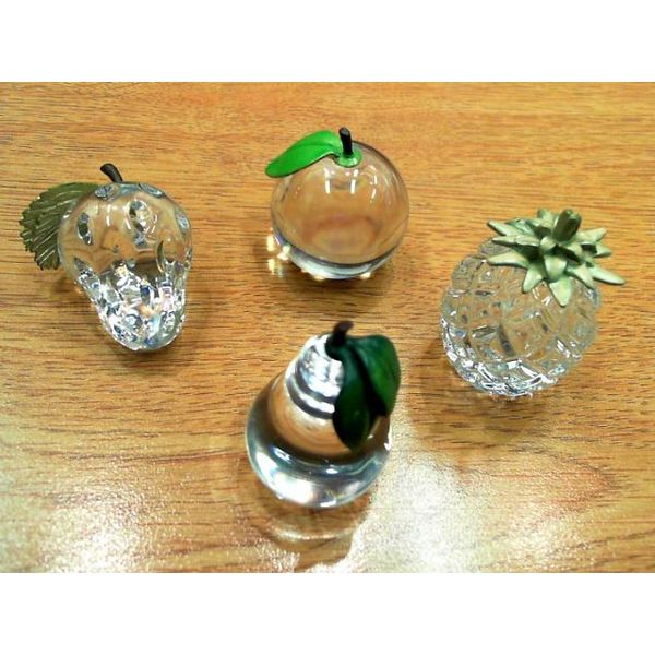 Set of Four Hand-made WaterFord Glass Fruit Bluestone Jewelry Tahoe City, CA