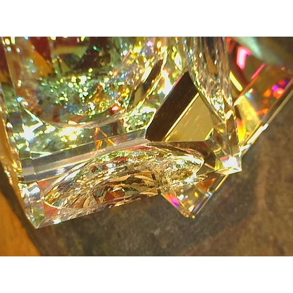 Cyrstal Glass Cube on base- 1.9 Inches Wide Bluestone Jewelry Tahoe City, CA