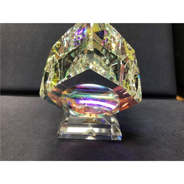 Cyrstal Glass Cube on base- 2.4 Inches Wide Image 3 Bluestone Jewelry Tahoe City, CA