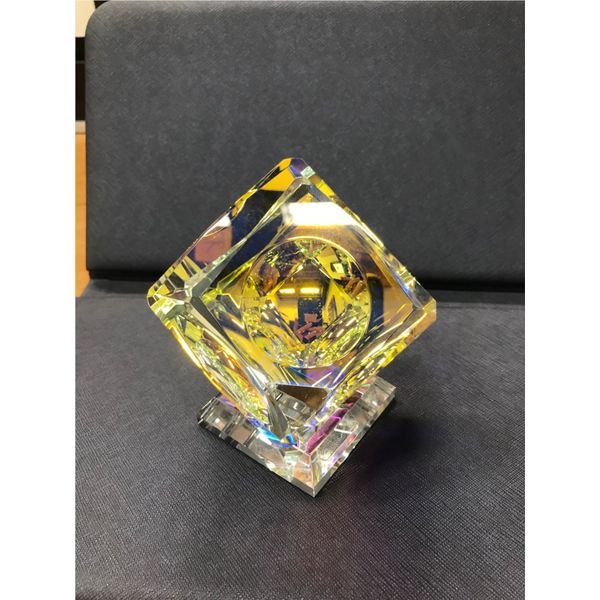 Cyrstal Glass Cube on base- 2.4 Inches Wide Bluestone Jewelry Tahoe City, CA