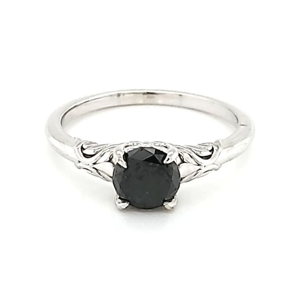 Round Black Diamond Engagement Ring Blue Water Jewelers Saint Augustine, FL