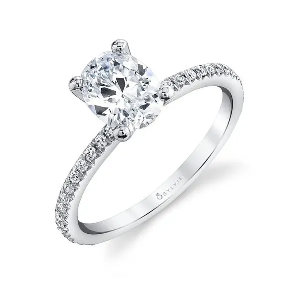 1.61 TCW OVAL DIAMOND WHITE GOLD ENGAGEMENT RING Blue Water Jewelers Saint Augustine, FL