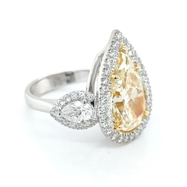PEAR SHAPE FANCY YELLOW NATURAL DIAMOND ENGAGEMENT RING Image 5 Blue Water Jewelers Saint Augustine, FL