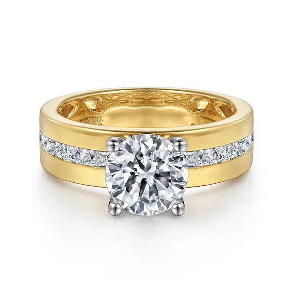 Gabriel & Co 14K Yellow Gold Diamond Semi-mount Ring Blue Water Jewelers Saint Augustine, FL