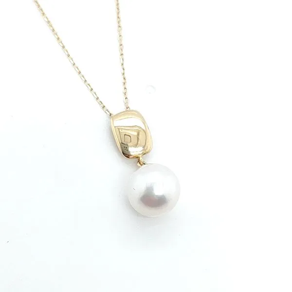 AUTHENTIC GEM IMPORTS 14K Yellow Gold Pearl Pendant Blue Water Jewelers Saint Augustine, FL