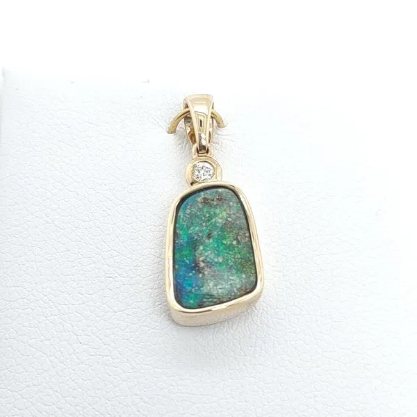 Parl© Opal/Jewelry Designs 14K Yellow Gold Colored Stone Pendant Blue Water Jewelers Saint Augustine, FL