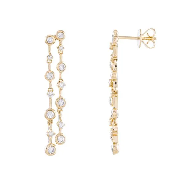 Sophia by Design 14K Yellow Gold Diamond Earrings Blue Water Jewelers Saint Augustine, FL