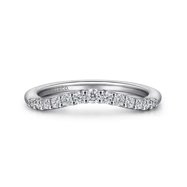 Gabriel & Co 14K White Gold Wedding Band Blue Water Jewelers Saint Augustine, FL