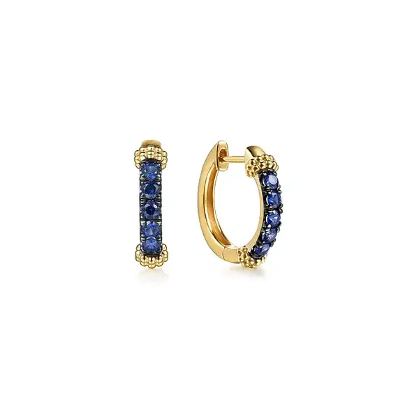 Gabriel & Co 14K Yellow Gold Colored Stone Earrings Blue Water Jewelers Saint Augustine, FL
