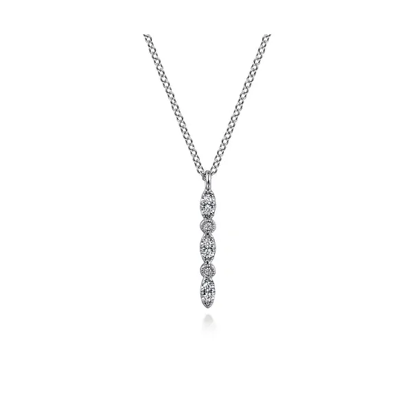 Gabriel & Co 14K White Gold Diamond Necklace Blue Water Jewelers Saint Augustine, FL