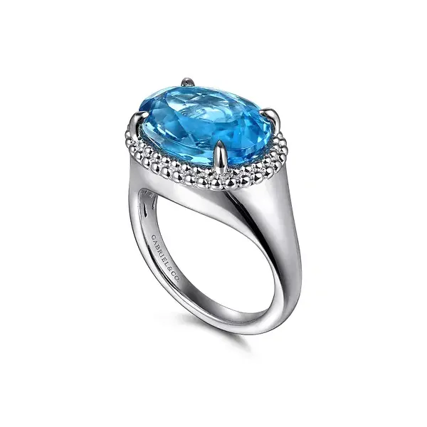 Gabriel & Co Sterling Silver Silver Ring Blue Water Jewelers Saint Augustine, FL