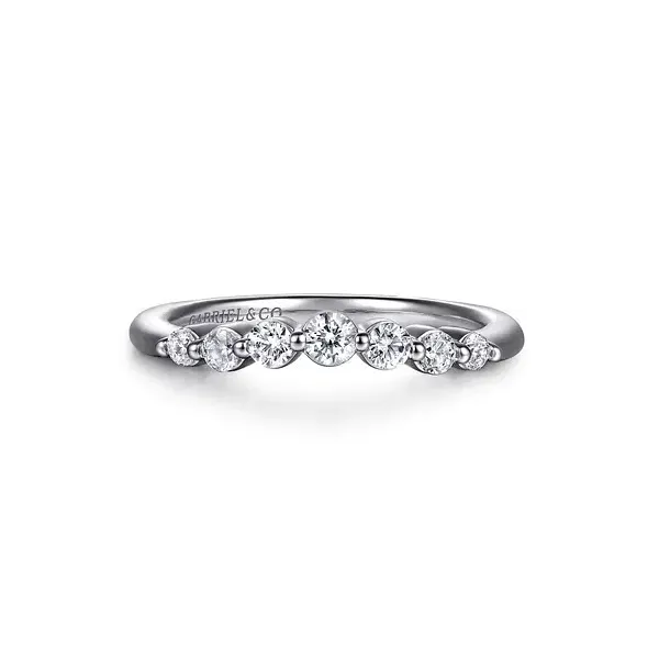 Gabriel & Co 14K White Gold Wedding Band Blue Water Jewelers Saint Augustine, FL