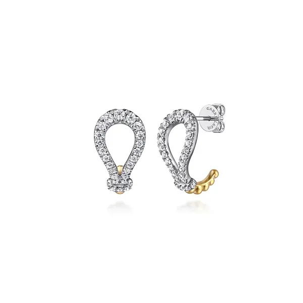 Gabriel & Co 14K Yellow Gold Diamond Earrings Blue Water Jewelers Saint Augustine, FL