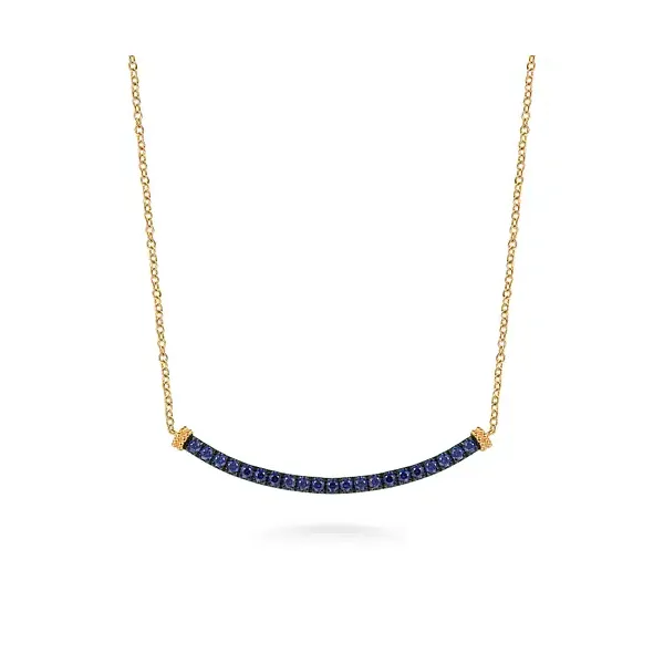 Gabriel & Co 14K Yellow Gold Colored Stone Necklace Blue Water Jewelers Saint Augustine, FL