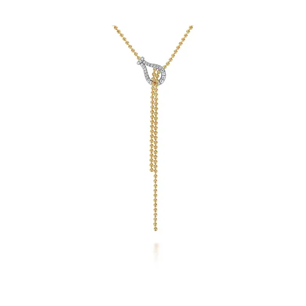 Gabriel & Co 14K Yellow Gold Diamond Necklace Blue Water Jewelers Saint Augustine, FL