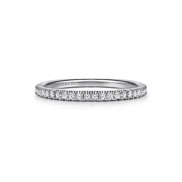 Gabriel & Co 14K White Gold Wedding Band Blue Water Jewelers Saint Augustine, FL