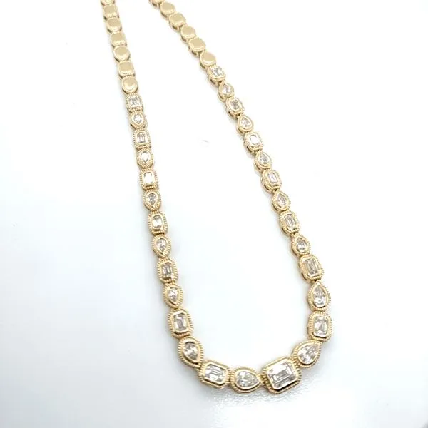 ROYAL JEWELRY MFG, INC. 14K Yellow Gold Diamond Necklace Blue Water Jewelers Saint Augustine, FL
