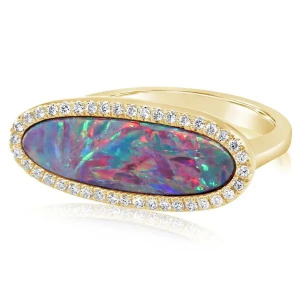 Parl© Opal/Jewelry Designs 14K Yellow Gold Ring Blue Water Jewelers Saint Augustine, FL