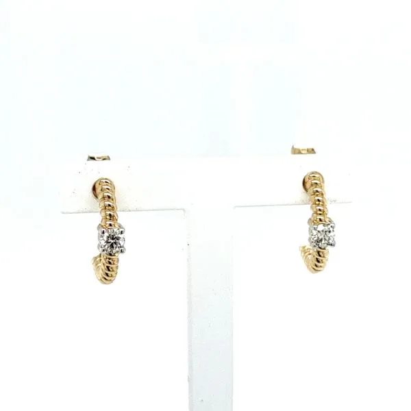 ROYAL JEWELRY MFG, INC. 14K Yellow Gold Diamond Earrings Blue Water Jewelers Saint Augustine, FL