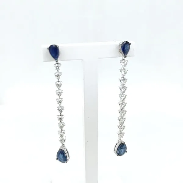 ROYAL JEWELRY MFG, INC. 14K White Gold Colored Stone Earrings Blue Water Jewelers Saint Augustine, FL