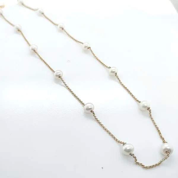 AUTHENTIC GEM IMPORTS 14K Yellow Gold Pearl Necklace Blue Water Jewelers Saint Augustine, FL
