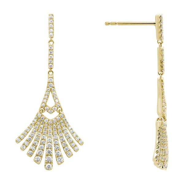 Artistry Ltd. 14K Yellow Gold Diamond Earrings Blue Water Jewelers Saint Augustine, FL