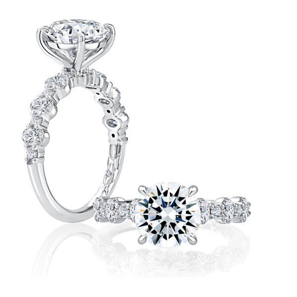 A. Jaffe 14K White Gold Diamond Semi-mount Ring Blue Water Jewelers Saint Augustine, FL