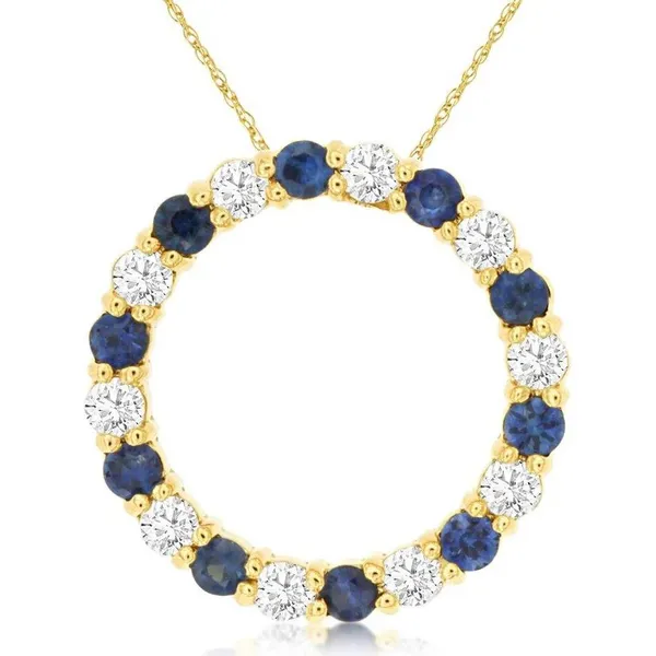 ROYAL JEWELRY MFG, INC. 14K Yellow Gold Colored Stone Pendant Blue Water Jewelers Saint Augustine, FL