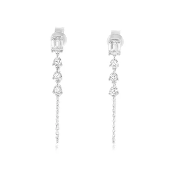 ROYAL JEWELRY MFG, INC. 14K White Gold Diamond Earrings Blue Water Jewelers Saint Augustine, FL
