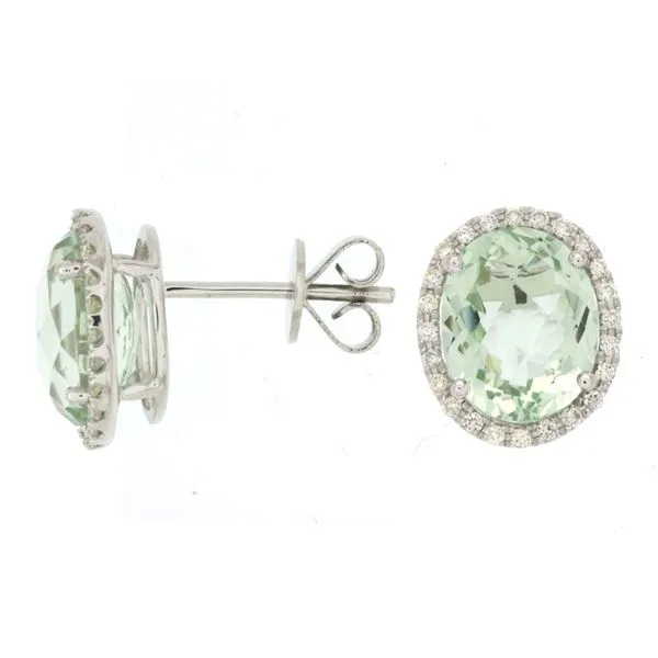 ROYAL JEWELRY MFG, INC. 14K White Gold Colored Stone Earrings Blue Water Jewelers Saint Augustine, FL