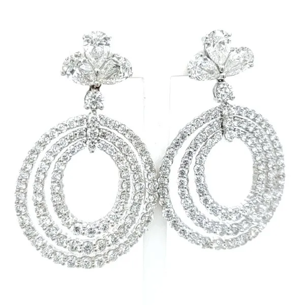 Barry Davidson Inc 18K White Gold Diamond Earrings Blue Water Jewelers Saint Augustine, FL