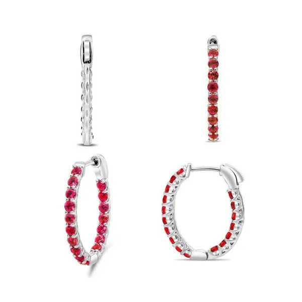 Roman and Jules 14K White Gold Colored Stone Earrings Blue Water Jewelers Saint Augustine, FL