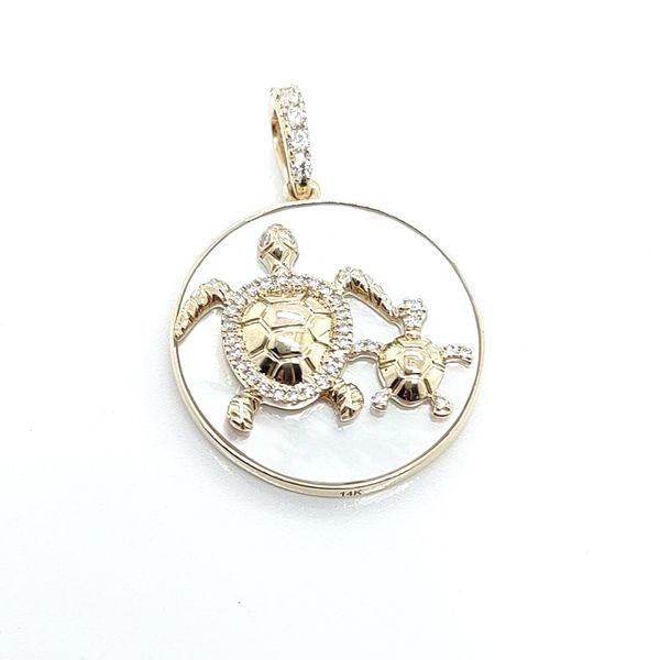 MKJ 14K Yellow Gold Pendant Blue Water Jewelers Saint Augustine, FL