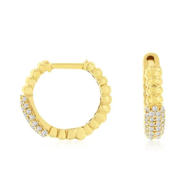 ROYAL JEWELRY MFG, INC. 14K Yellow Gold Diamond Earrings Blue Water Jewelers Saint Augustine, FL