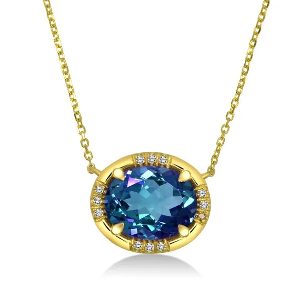 PARAGON COUTURE 14K Yellow Gold Colored Stone Necklace Blue Water Jewelers Saint Augustine, FL