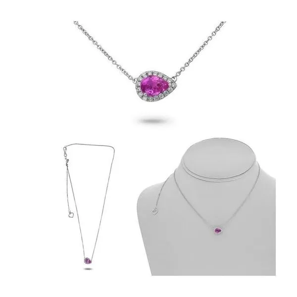 Roman and Jules 18K White Gold Colored Stone Necklace Blue Water Jewelers Saint Augustine, FL