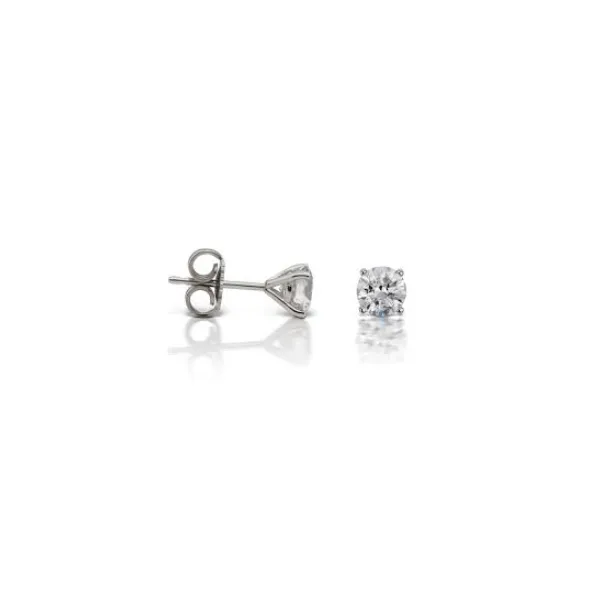 GEORGIA CARBON LAB 14K White Gold Stud Earrings Blue Water Jewelers Saint Augustine, FL